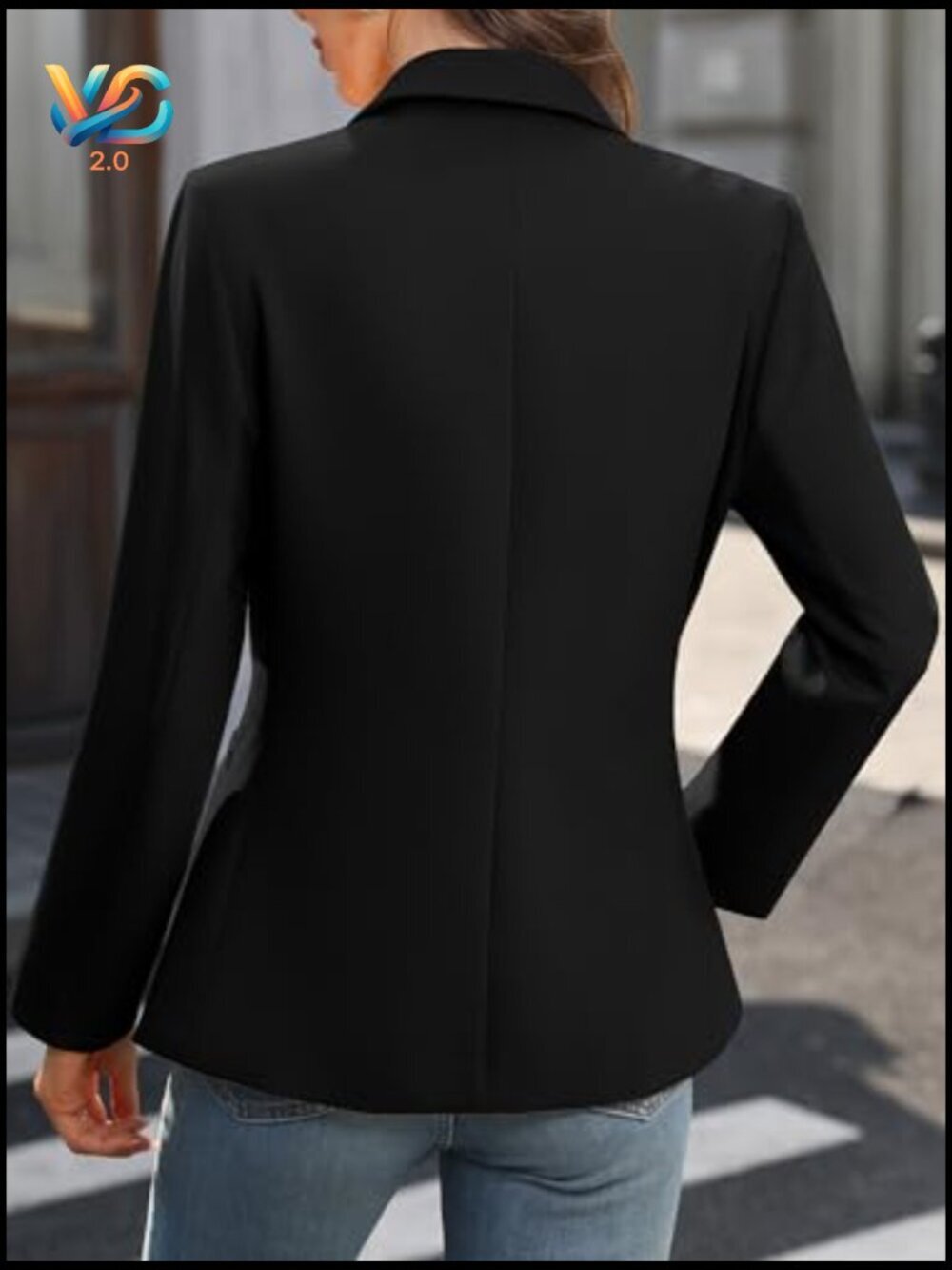 Slim Fit Blazer with Pockets, Long Sleeve, Recycled Polyester, Office Wear - Picture 3 of 7